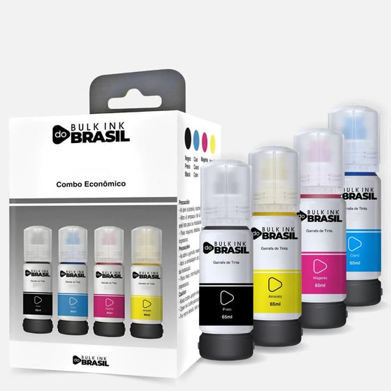 Kit 4 Tintas Compatível Epson Bulk Ink – Preto, Ciano, Magenta e Amarelo | Alta Qualidade